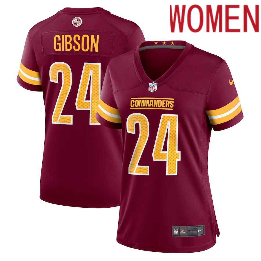 Women Washington Commanders 24 Antonio Gibson Nike Burgundy Game NFL Jersey